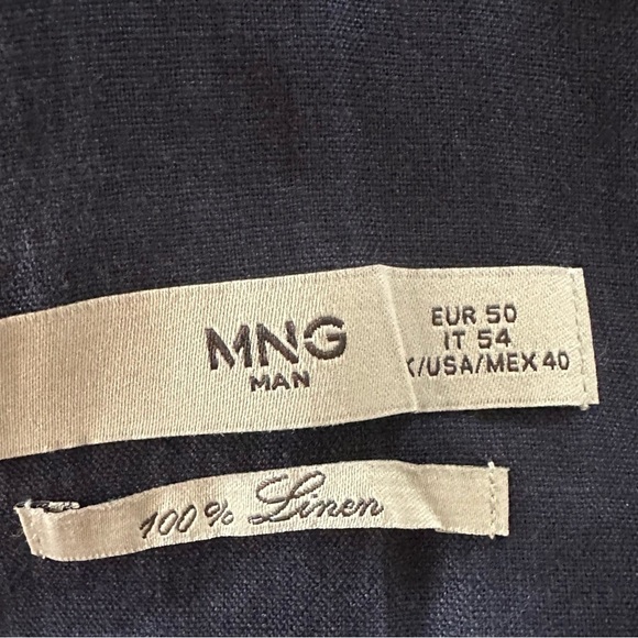 MANGO MNG NAVY LINEN BLAZER SIZE 40 - Picture 10 of 10